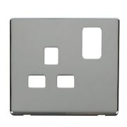 Click SCP435CH Polished Chrome Definity Screwless 1 Gang 13A Switched UK Socket Cover Plate