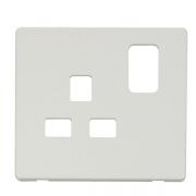 Click SCP435MW Matt White Definity Screwless 1 Gang 13A Switched UK Socket Cover Plate