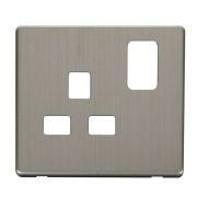 Click SCP435SS Stainless Steel Definity Screwless 1 Gang 13A Switched UK Socket Cover Plate