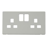 Click SCP436PW White Definity Screwless 2 Gang 13A Switched UK Socket Cover Plate