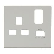 Click SCP471PW White Definity Screwless 1 Gang 13A 1x USB-A Switched UK Socket Cover Plate