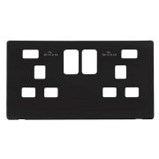 Click SCP480MB Definity Metal Black Screwless 2 Gang 13A 2x USB-A Switched Socket Cover Plate