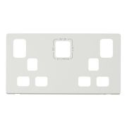 Click SCP486MW Definity Metal White Screwless 2 Gang 13A 1x USB-A 1x USB-C Switched Socket Cover Plate