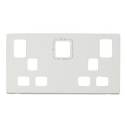 Click SCP486PW Definity Polar White Screwless 2 Gang 13A 1x USB-A 1x USB-C Switched Socket Cover Plate