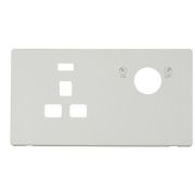 Click SCP655MW Definity Metal White Screwless 1 Gang 13A 2 Pole Neon Key Lockable Socket Cover Plate
