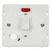 Click SIN023PW White Definity 20A 2 Pole Neon Plate Switch and Optional Flex Outlet Insert - White Insert