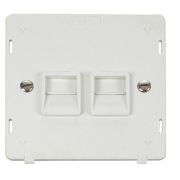 Click SIN121PW White Definity 2 Gang Master Telephone Outlet Insert - White Insert