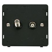 Click SIN157BK Black Definity Isolated Satellite Coaxial Outlet Insert  - Black Insert