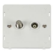 Click SIN157PW White Definity Isolated Satellite Coaxial Outlet Insert  - White Insert