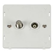 Click SIN170PW White Definity Non-Isolated Satellite Coaxial Outlet Insert  - White Insert