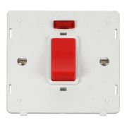 Click SIN201PW White Definity 1 Gang 45A 2 Pole Neon Plate Switch Insert - White Insert