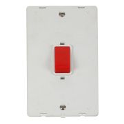 Click SIN202PW White Definity 2 Gang 45A 2 Pole Vertical Plate Switch Insert - White Insert