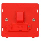 Click SIN256RD Red Definity 3A Lockable Switched Flex Outlet Fused Spur Unit Insert  - Red Insert