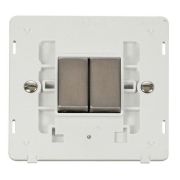 Click SIN412PWSS Stainless Steel Definity Ingot 2 Gang 10AX 2 Way Plate Switch Insert - White Insert