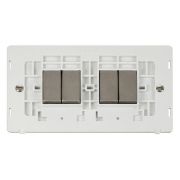 Click SIN414PWSS Stainless Steel Definity Ingot 4 Gang 10AX 2 Way Plate Switch Insert - White Insert