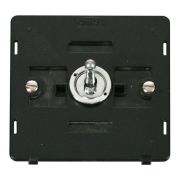 Click SIN420CH Polished Chrome Definity 1 Gang 10AX Intermediate Toggle Plate Switch Insert - Black Insert
