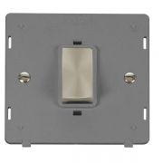 Click SIN500GYBS Brushed Steel Definity Ingot 1 Gang 45A 2 Pole Plate Switch Insert - Grey Insert