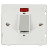 Click SIN501PWCH Polished Chrome Definity Ingot 1 Gang 45A 2 Pole Neon Plate Switch Insert - White Insert