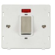 Click SIN501PWSS Stainless Steel Definity Ingot 1 Gang 45A 2 Pole Neon Plate Switch Insert - White Insert