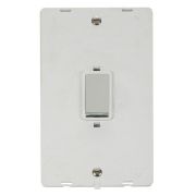 Click SIN502PWCH Polished Chrome Definity Ingot 2 Gang 45A 2 Pole Vertical Plate Switch Insert - White Insert