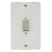 Click SIN502PWSS Stainless Steel Definity Ingot 2 Gang 45A 2 Pole Vertical Plate Switch Insert - White Insert