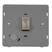 Click SIN522GYBS Brushed Steel Definity Ingot 20A 2 Pole Flex Outlet Plate Switch Insert - Grey Insert