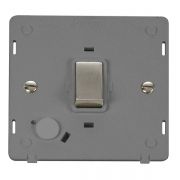 Click SIN522GYSS Stainless Steel Definity Ingot 20A 2 Pole Flex Outlet Plate Switch Insert - Grey Insert