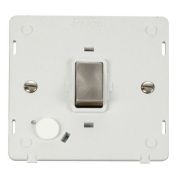 Click SIN522PWBS Brushed Steel Definity Ingot 20A 2 Pole Flex Outlet Plate Switch Insert - White Insert