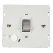 Click SIN522PWCH Polished Chrome Definity Ingot 20A 2 Pole Flex Outlet Plate Switch Insert - White Insert