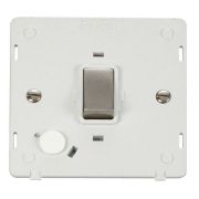 Click SIN522PWSS Stainless Steel Definity Ingot 20A 2 Pole Flex Outlet Plate Switch Insert - White Insert