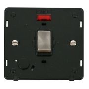 Click SIN523BKBS Brushed Steel Definity Ingot 20A 2 Pole Flex Outlet Neon Plate Switch Insert - Black Insert