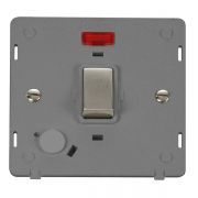 Click SIN523GYSS Stainless Steel Definity Ingot 20A 2 Pole Flex Outlet Neon Plate Switch Insert - Grey Insert