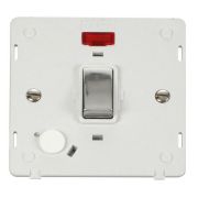 Click SIN523PWCH Polished Chrome Definity Ingot 20A 2 Pole Flex Outlet Neon Plate Switch Insert - White Insert