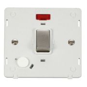Click SIN523PWSS Stainless Steel Definity Ingot 20A 2 Pole Flex Outlet Neon Plate Switch Insert - White Insert
