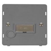 Click SIN550GYSS Stainless Steel Definity Ingot 13A Flex Outlet Fused Spur Unit Insert - Grey Insert