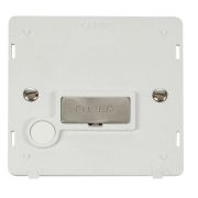 Click SIN550PWBS Brushed Steel Definity Ingot 13A Flex Outlet Fused Spur Unit Insert - White Insert