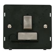 Click SIN551BKBS Brushed Steel Definity Ingot 13A 2 Pole Switched Flex Outlet Fused Spur Unit Insert - Black Insert
