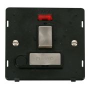 Click SIN552BKBS Brushed Steel Definity Ingot 13A 2 Pole Flex Outlet Neon Switched Fused Spur Unit Insert - Black Insert