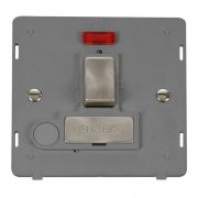 Click SIN552GYBS Brushed Steel Definity Ingot 13A 2 Pole Flex Outlet Neon Switched Fused Spur Unit Insert - Grey Insert