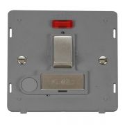 Click SIN552GYSS Stainless Steel Definity Ingot 13A 2 Pole Flex Outlet Neon Switched Fused Spur Unit Insert - Grey Insert