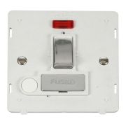 Click SIN552PWCH Polished Chrome Definity Ingot 13A 2 Pole Flex Outlet Neon Switched Fused Spur Unit Insert - White Insert