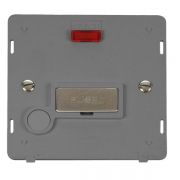 Click SIN553GYSS Stainless Steel Definity Ingot 13A Flex Outlet Neon Fused Spur Unit Insert - Grey Insert