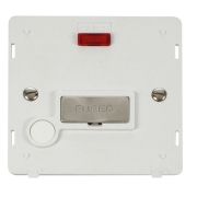Click SIN553PWBS Brushed Steel Definity Ingot 13A Flex Outlet Neon Fused Spur Unit Insert - White Insert