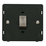Click SIN722BKBS Brushed Steel Definity Ingot 20A 2 Pole Plate Switch Insert - Black Insert