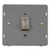 Click SIN722GYBS Brushed Steel Definity Ingot 20A 2 Pole Plate Switch Insert - Grey Insert