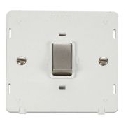Click SIN722PWSS Stainless Steel Definity Ingot 20A 2 Pole Plate Switch Insert - White Insert
