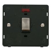 Click SIN723BKBS Brushed Steel Definity Ingot 20A 2 Pole Neon Plate Switch Insert - Black Insert
