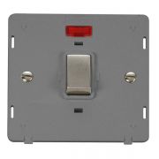 Click SIN723GYSS Stainless Steel Definity Ingot 20A 2 Pole Neon Plate Switch Insert - Grey Insert