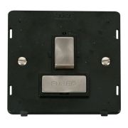 Click SIN751BKBS Brushed Steel Definity Ingot 13A 2 Pole Switched Fused Spur Unit Insert - Black Insert