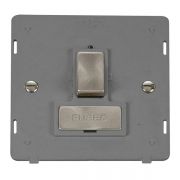 Click SIN751GYBS Brushed Steel Definity Ingot 13A 2 Pole Switched Fused Spur Unit Insert - Grey Insert